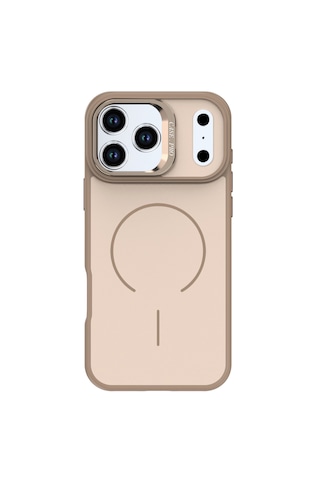 Apple Uyumlu iPhone 17 Pro Max Flexa Magsafe Kapak Şeffaf Darbe Emici İnce Premium Kılıf Gold
