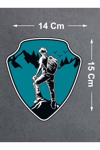Dağcı Maceracı Sticker - Kamp Adventure Off Road 4x4 Sticker - Araba Oto Motosiklet Karavan Cam Sticker - 00061 15x14 Cm