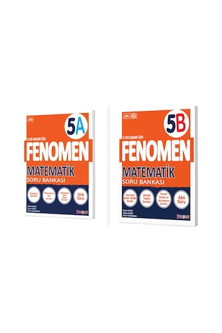 Fenomen 5. Sınıf Matematik A + B Soru Bankası Seti 2 Kitap Fenome Fenomen 5. Sınıf Matematik A + B Soru Bankası Seti 2 Kitap Fenome