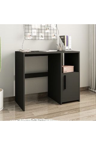 Kuzey Tek Kapaklı Çalışma Masası Minimal Tasarım Antrasit