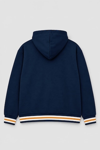 Markapia Kadın Kapüşonlu Çizgi Detaylı Sweatshirt Lacivert