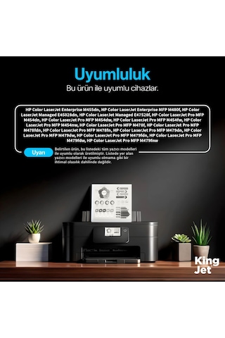 Kingjet Hp Uyumlu 415x W2033x Kırmızı Yüksek Kapasiteli Tekli Çipli Muadil Toner Color Laserjet Pro Mfp M454dw 11717254