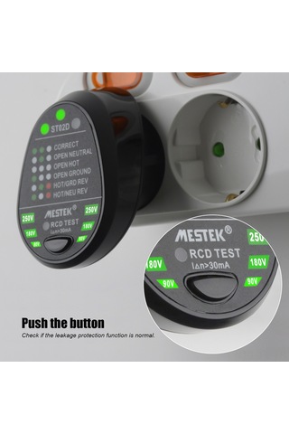Lemestar Mestek St02d Büyük Avrupa Tipi Soket Test Cihazı - Toprak, Sıfır, Can Kablosu Polarity Kontrolü Ve Akıntı Tespiti, Elektrikçi Kontrol Aleti
