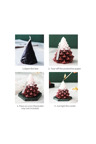 Noel Ağacı Mumlar Kule Şekilli Mumlar Noel Partisi Beyaz Yeşil