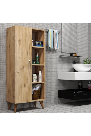 Star Tek Kapılı 4Raflı Çok Amaçlı Dolap Çam- BDL0202