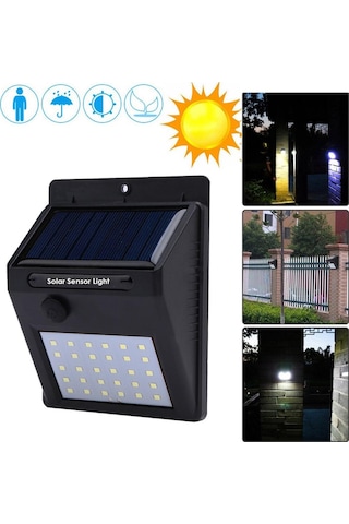 Technojet 1 Adet 30 Ledli Solar Bahçe Aydınlatma Lamba Dış Mekan