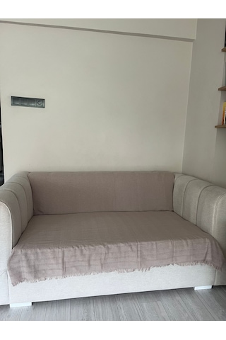 Koltuk Örtüsü Pamuk Balıksırtı Bej/Krem