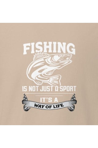 Wildstyle Fishing Is A Way Of Life Balıkçılık Yaşam Tarzı Baskılı Unisex Bisiklet Yaka Pamuklu Tişört - Camel