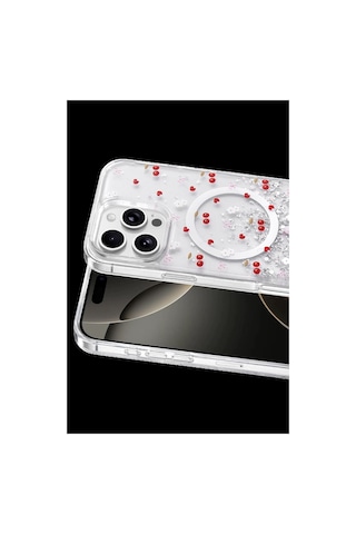 Onegif Apple İphone Uyumlu 16 Pro Max Misk Simli Magsafe Kapak - Desen 5 Çok Renkli