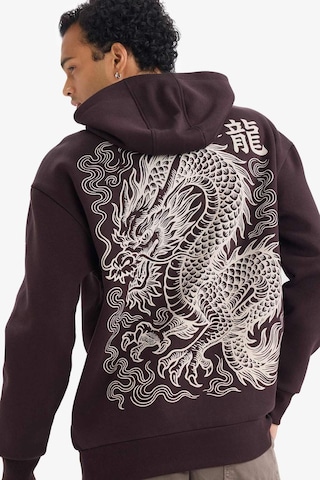 Defacto Boxy Fıt Kapüşonlu Baskılı Sweatshirt F8188ax26spbn337 Kahve-bn337