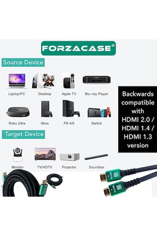 Forzacase Ultra Hdtv 8k Yüksek Hızlı Hdmı Kablosu 1.5 M - Fc1085