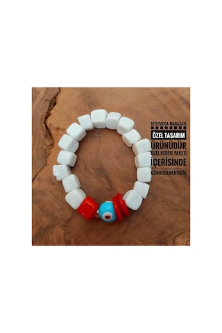 Cam Bodrum Boncuk Charm Murano Nazar Boncuk Bileklik Nazar Boncuklu Bileklik Beyaz 90180762