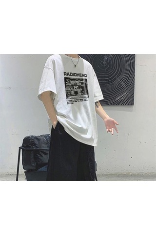Pisa Art Radiohead Beyaz Unisex Oversize T-shirt Rsts2254 Beyaz