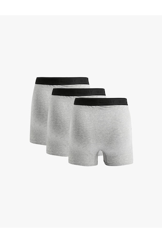 Koton Basic Pamuklu 3'lü Boxer Seti Gri Melanj 6wlm90065mk Gri Melanj