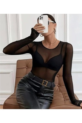Pantofashion Kayık Yaka Modal Kaşmir Ultra Hafif Bluz Siyah