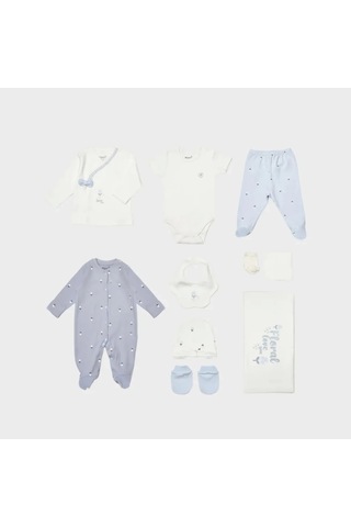 Bibaby Biorganic Love Floral 10 Parça Hastane Çıkış Seti 63243 Ekru Lila Ekru Lila Ekru - Lila