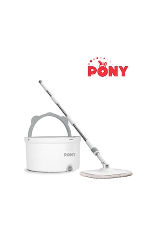 Pony Beyaz Temiz & Kirli Suyu Ayırma Özelliği Otomatik Temizlik Seti Mop Paspas