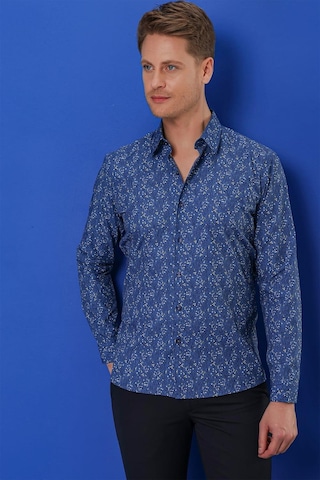 Efor G 1540 Slim Fit Lacivert Klasik Gömlek Lacivert