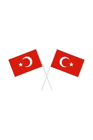 Küçük Boy Çıtalı Bayrak Türk Bayraklı Çıtalı Bayrak - 50 Adet