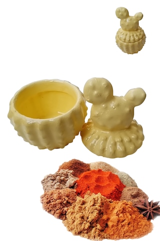 Kaktüs Model Baharatlık - Sunumluk Açık Sarı