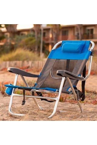 Funky Chaırs Beach Star Light Plaj Şezlong Kamp Sandalye - Blue