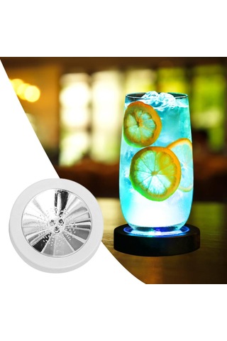 Suntek Işıklı Coaster Kokteyl Şişe Tabanı İçecekler Ev Usb Beyaz