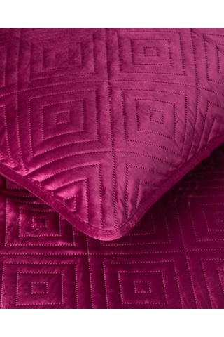 Kadife Size Yatak Örtüsü Takımı 240x220 Cm Fuşya Genel
