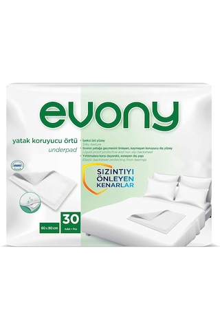 Evony Hasta Yatak Koruyucu Örtü 90 x 60 CM 30 Adet