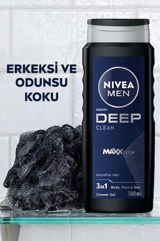 Men Erkek Deep Dimension Banyo Ve Duş Jeli 500ml, 3'ü1 Arada Komple Bakım, Vücut Saç Ve Yüz Diğer
