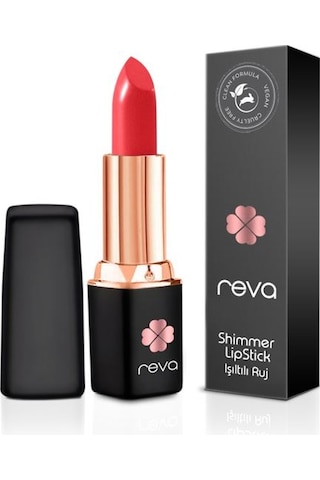 Reva Shimmer Lipstick Clean Formula Ruj High Risk Red