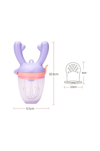 Sones Bebek Emziği Meyve Sebze Yardımcı Besleyici Sevimli Geyik Meyve Isırık Kese Diş Kaşıyıcı, Renk: Kutulu Mavi