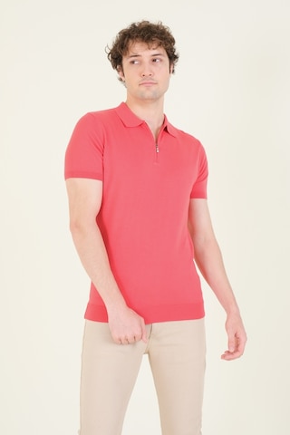 Giyim Dünyası Erkek Yarım Fermuarlı Polo Yaka Merserize T-shirt Mercan 001
