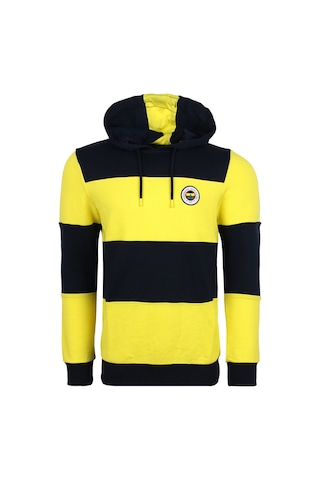 Fenerium Fenerbahçe Orijinal Lisanslı Sarı Lacivert Kapüşonlu Sweat Lacivert