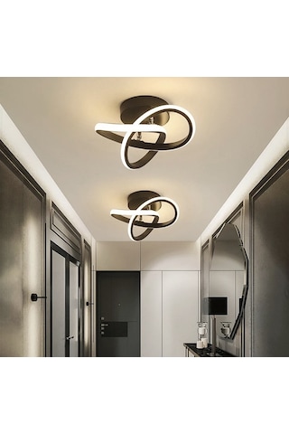 Burenze Modern Plafonyer Tavan Led Avize Siyah 2 Adet Set Ledli Avize - Burenze763 Koyu Kahverengi