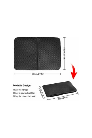 Geekyou Kedi Kumu Matı, Eva Materyal, İki Katlı Balık Hücresi Desenli, Su Geçirmez, Kaymaz Arka Yüzeyli, Kedi Kumu Toplayıcı Ve İzleri Önleyici
