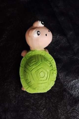 1 Adet Kaplumbağa Özel Boyalı Teraryum Obje Saksı Süsü Dekoratif Obje