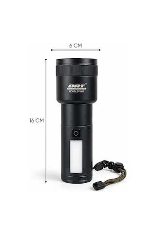 Şarj Edilebilir Zoomlu El Feneri - 1500 Lümen - 15 Watt - Dat - Dt-805 Çok Renkli