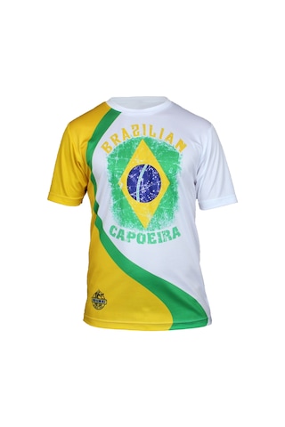 Dosmai Dijital Baskılı Capoeira Bisiklet Yaka Spor T-shirt Cat022 Sarı