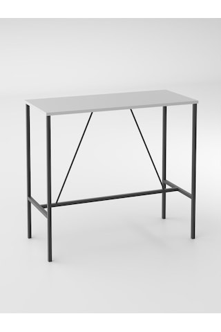 Retodesign Beyaz Bar Mutfak Masası / Yemek Masası 1058b Siyah