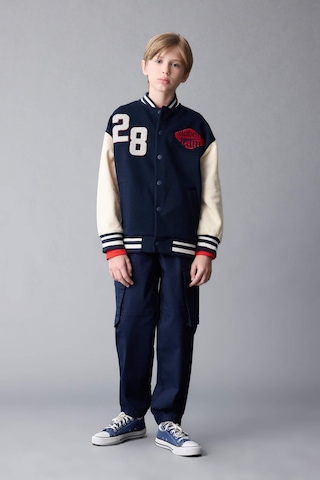 DeFacto Erkek Çocuk Kargo Cepli Beli Bağcıklı Lastikli Paça Lacivert Jogger Gabardin Pantolon C6623A824AUNV135