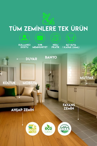 Doğal Konsatre Sülfatsız Parabensiz Genel Temizlik 750ml Diğer