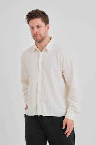 Redline Bond Keten Oversize Rahat Kalıp Premium Kumaş Basic Gömlek Beyaz