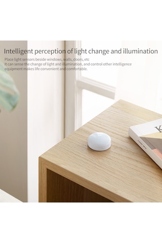 Shineyee Aqara Işık Sensörü T1 - Zigbee 3.0, Otomatik Aydınlatma Kontrolü, Enerji Tasarrufu, Mobilya Koruması, Hassas Algılama Beyaz