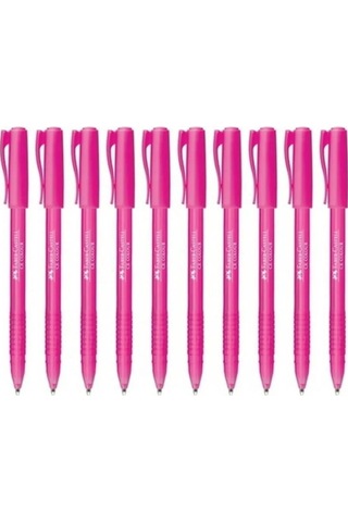 Faber Castell Tükenmez Kalem Renkli Pembe - 10 Adet
