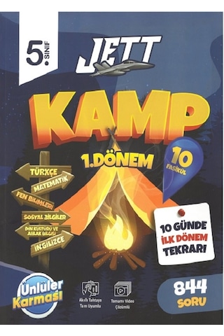 5.sınıf Yeni 1.dönem Jett Kamp Denemeleri 10 Günde İlk Dönem Tekrarı + Math Max Kitabı Hediyeli