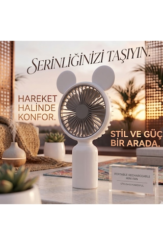 Taşınabilir El Fanı, Şarjlı Mini Vantilatör, 2 Kademeli Şarjlı Mini El Fanı, Çift Hız Ayarlı Portatif Vantilatör, Mini El Tipi Fan