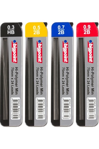 Bigpoint Kalem Ucu 0.9mm 2b 75mm 24'lü Tüp X 12 Tüp