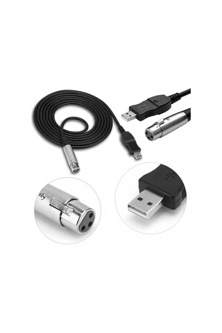 Usb 2.0 To Cannon Xlr Mikrofon Kablosu Usb Xlr Çevirici Kablo 3m