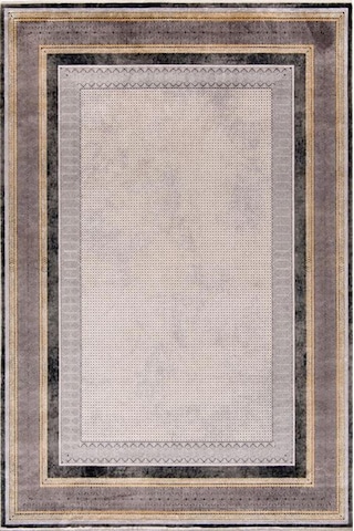 Çam Halı Naturel 1705 Gri Sarı Romans Halı Modern Desenli Makine Halısı