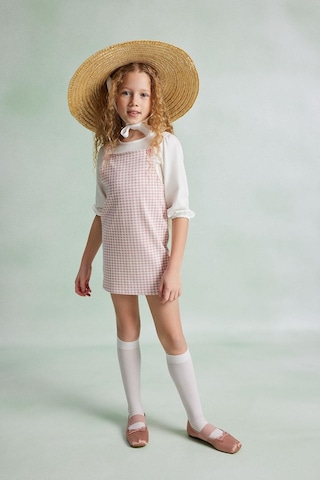 Luess Kız Çocuk Pötikare Desenli Jile Elbise-pembe Pembe